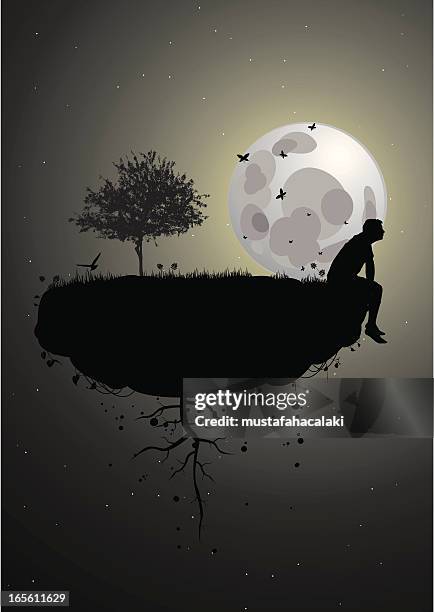 floating island - levitation stock-grafiken, -clipart, -cartoons und -symbole