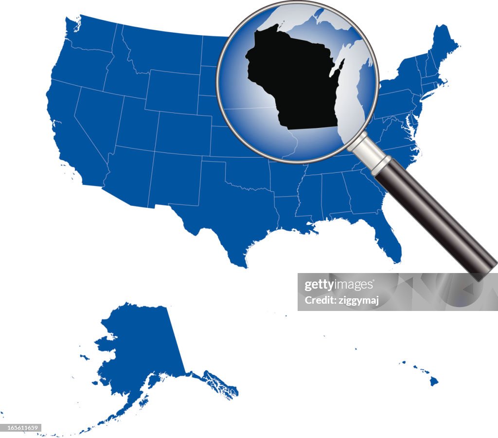 Wisconsin America Map United States Of America Wisconsin Map High-Res Vector Graphic - Getty ...