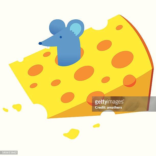 cheese mouse - swiss cheese stock illustrations