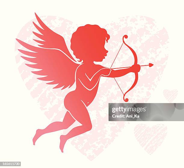 cupid - pink bow vector stock illustrations