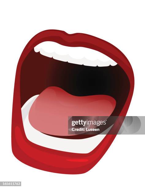 mouth wide-open - person yawning stock illustrations