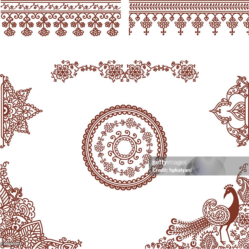 Mehndi Corner And Border Designs High-Res Vector Graphic - Getty Images