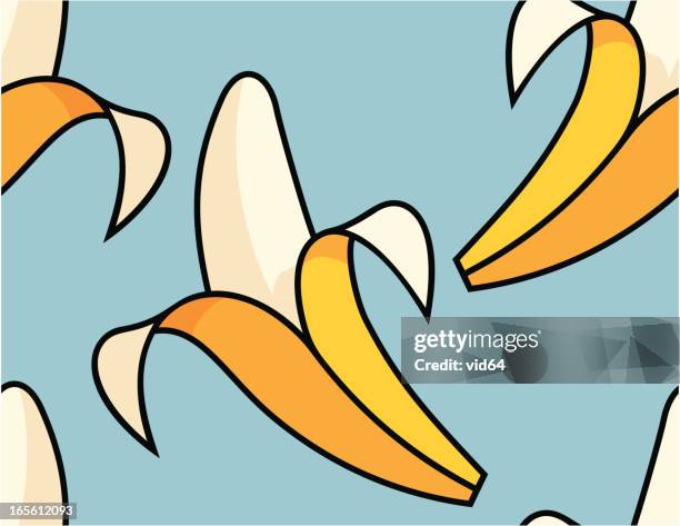 seamless bananas background - peeled banana stock illustrations