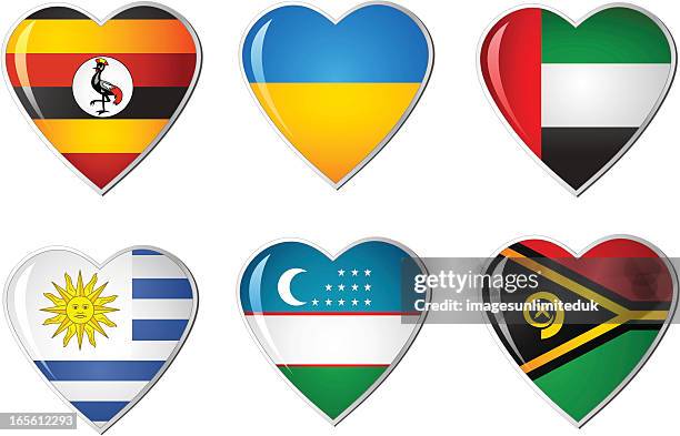 heart flags collection - vanuatu stock illustrations