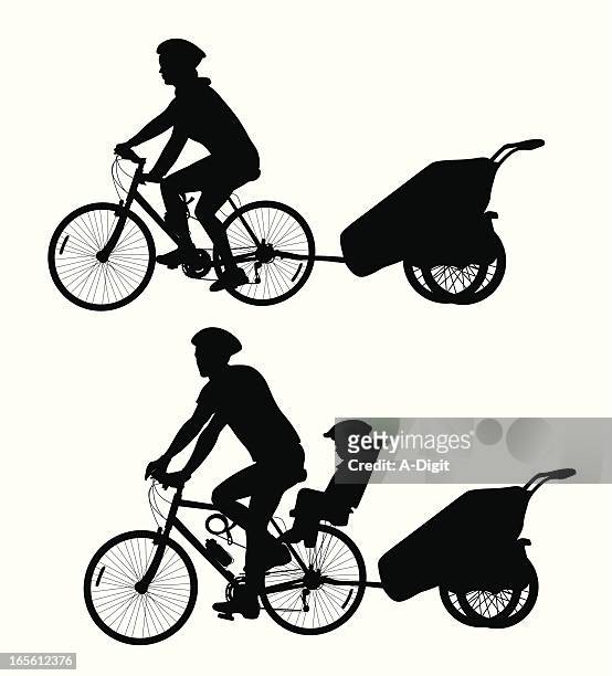 bicycletrailer - family cycle stock-grafiken, -clipart, -cartoons und -symbole