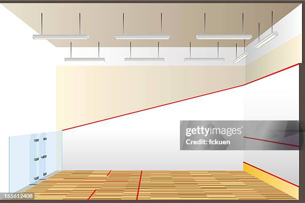 squash court  cross section - squash sport stock illustrations