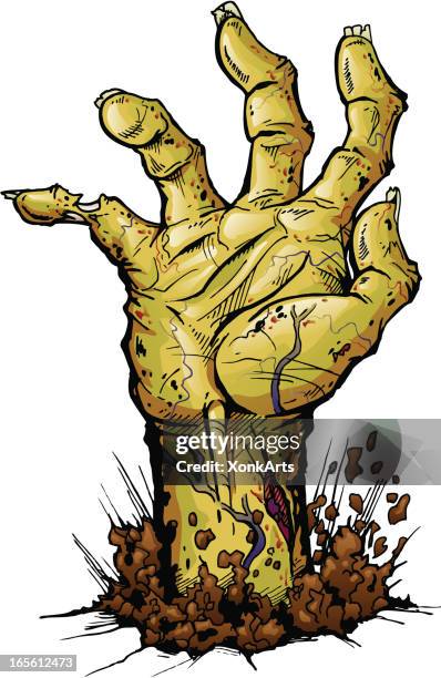 zombie-hand isoliert - zombie stock-grafiken, -clipart, -cartoons und -symbole