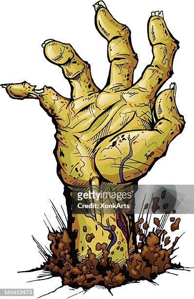 zombie hand isolated - zombie stock illustrations
