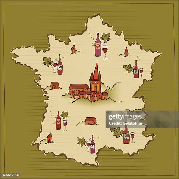 french wine and vineyards - wine maker stock illustrations