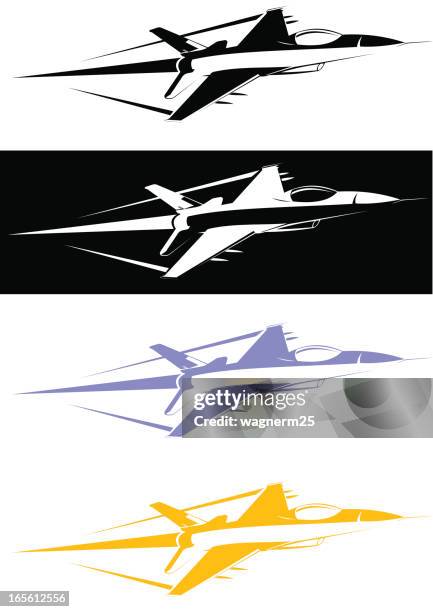 f-16 stencil - fighter plane stock illustrations