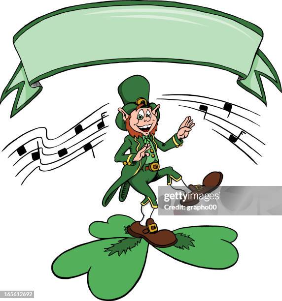 hand drawn saint patrick - irish dance stock illustrations