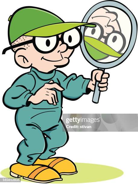nerd - infinity mirror stock illustrations