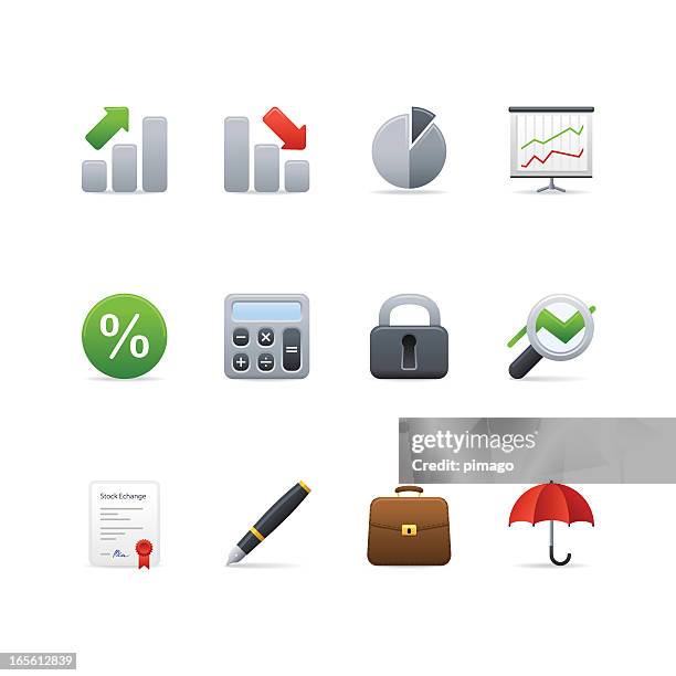 finance icons - drop shadow stock illustrations