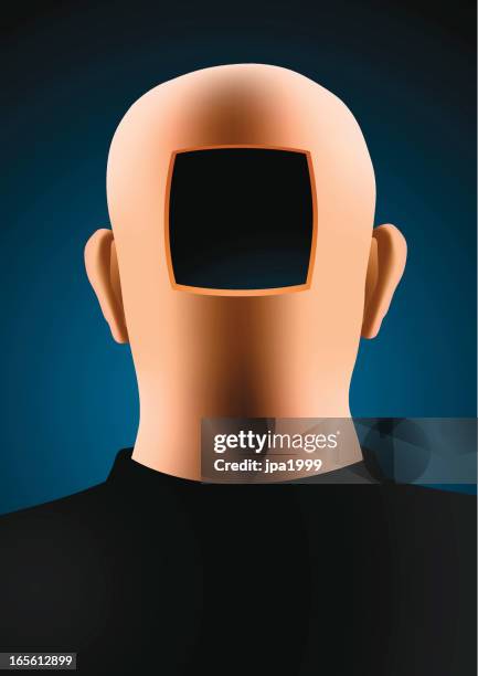 illustrations, cliparts, dessins animés et icônes de salle de réflexion - shaved-buzz-cut-back-of-head