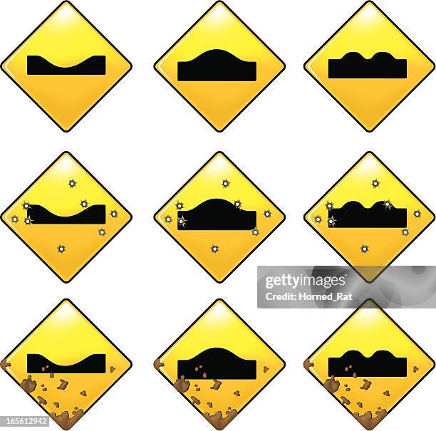 road signs - speed bump stock illustrations