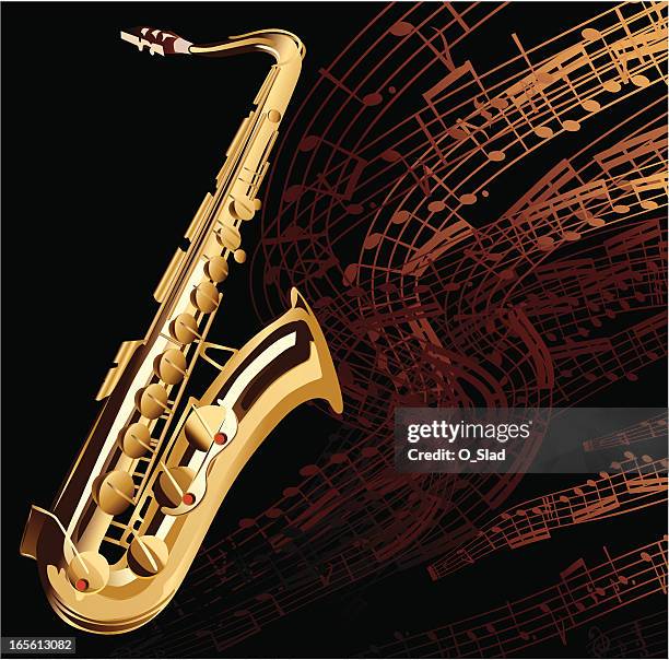 saxophone - jazz background stock illustrations