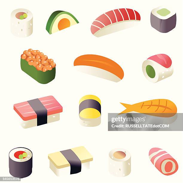 stockillustraties, clipart, cartoons en iconen met sushi, you like yes? - hosomaki