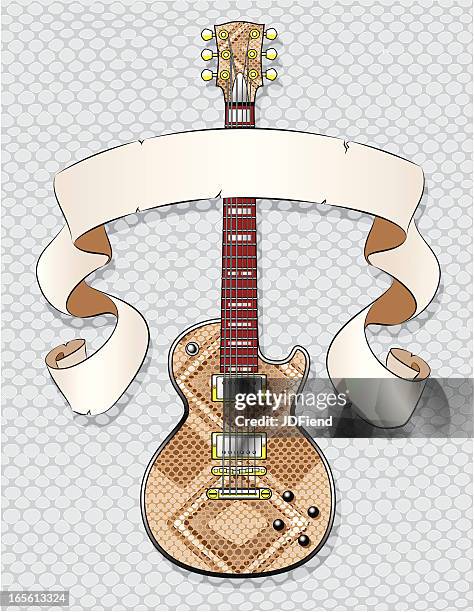 snake skin guitar - diamondback rattlesnake stock illustrations