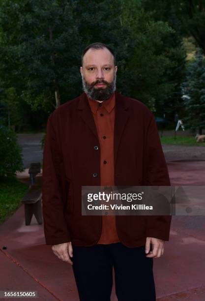 Yorgos Lanthimos receives a silver medallion at the 50th Telluride Film Festival on September 02, 2023 in Telluride, Colorado.