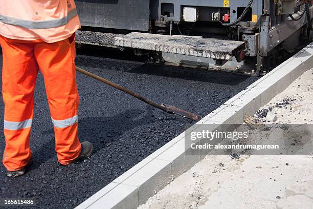 asphalt paving - asphalt paver stock pictures, royalty-free photos & images