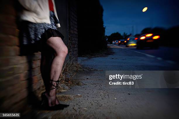 street prostitution concept - prostitutie stockfoto's en -beelden