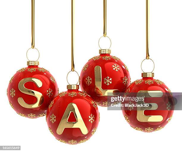 A Christmas Balls Hanging Forming A Word Sale High-Res Stock Photo