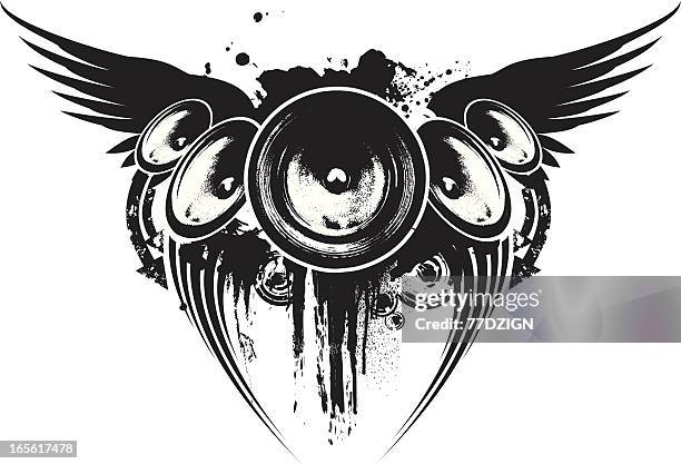 rockin hard - speaker texture stock illustrations