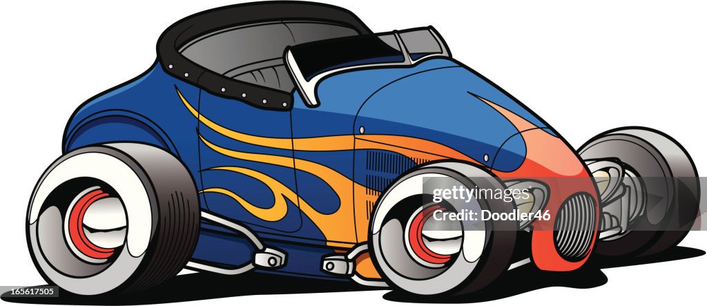 Vehucles Rode Cartoon Cartoon Roadster High-Res Vector Graphic - Getty Images