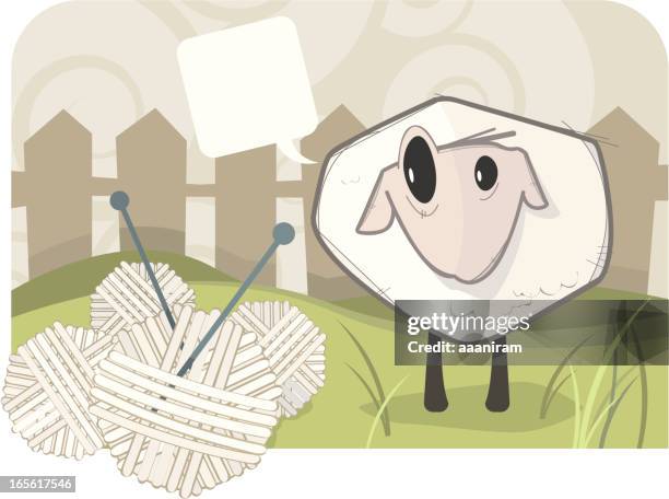 sheep and wool - sheep wool stock illustrations
