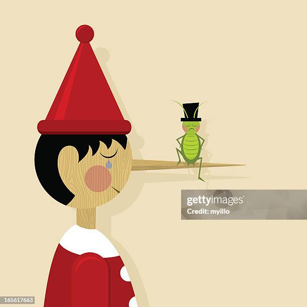 pinocchio & consciousness - forgiveness stock illustrations