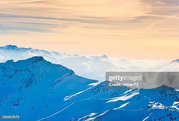 winteralpine panorama - ecrin national park stock pictures, royalty-free photos & images