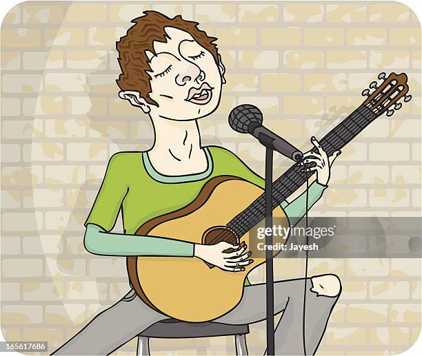 singing a song - nightclub singer stock illustrations