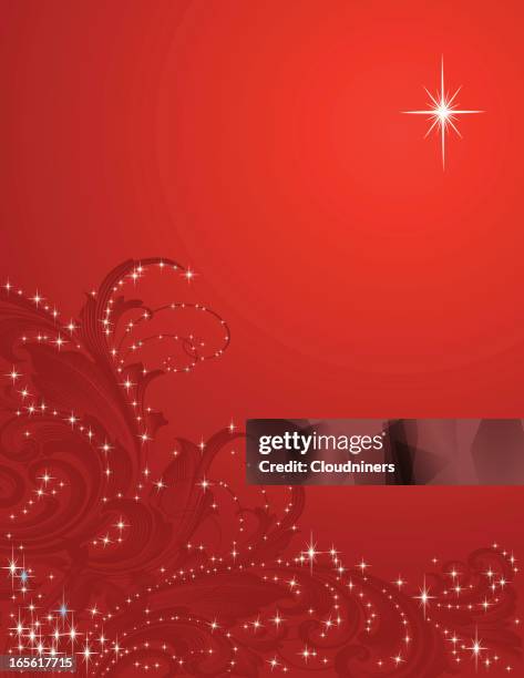 christmas star scroll - leaf pattern background stock illustrations