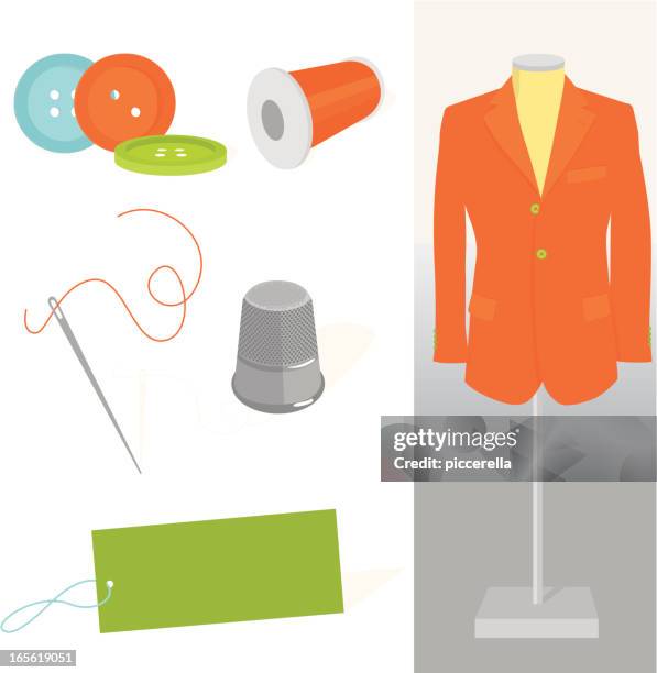 illustrations, cliparts, dessins animés et icônes de confection produit et équipements - veste-et-blouson