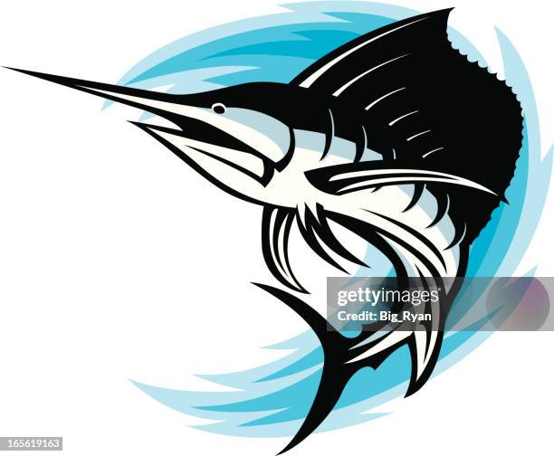 sailfish swoosh - sail fish stock illustrations