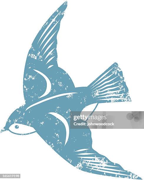 grunge bird. - bird flying stock illustrations