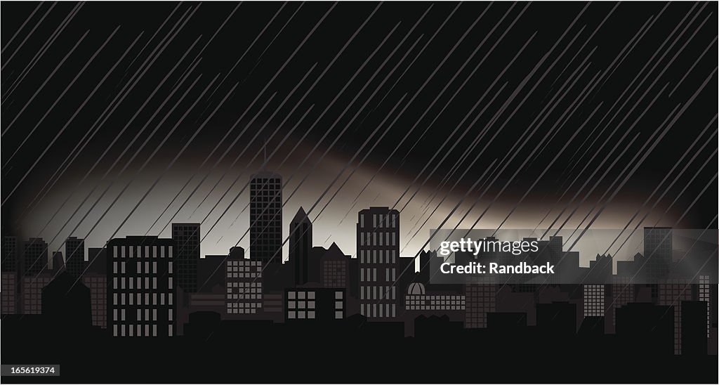 Rainy skyline