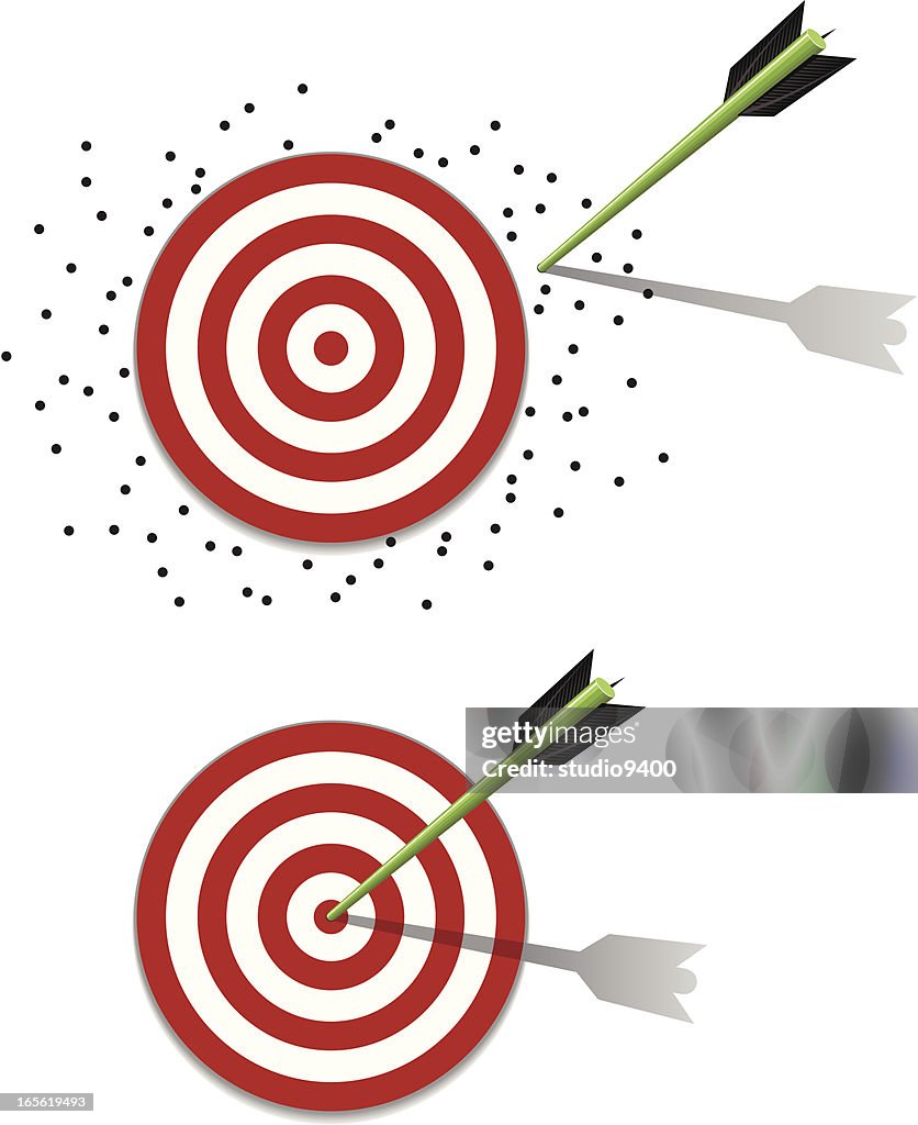 Hit Target Below Hitting And Missing Your Target High-Res Vector Graphic - Getty Images