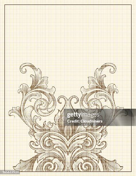 bottom scroll linen - leaf pattern background stock illustrations