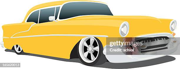 classic 1955 chevrolet bel air - 1954 stock illustrations