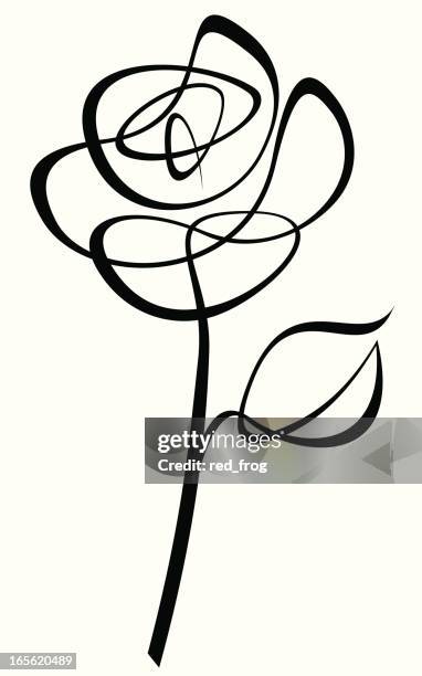 line drive rose - rose stock-grafiken, -clipart, -cartoons und -symbole