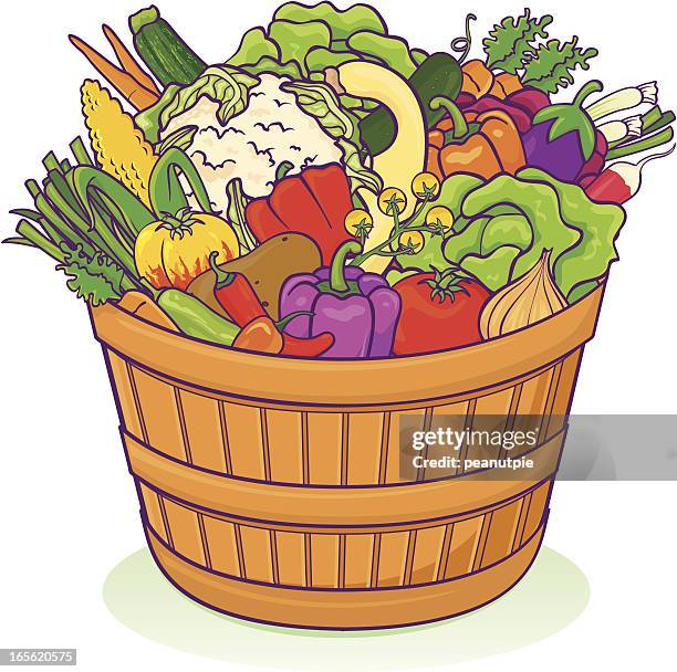 vegetable basket - cherry tomatoes stock illustrations