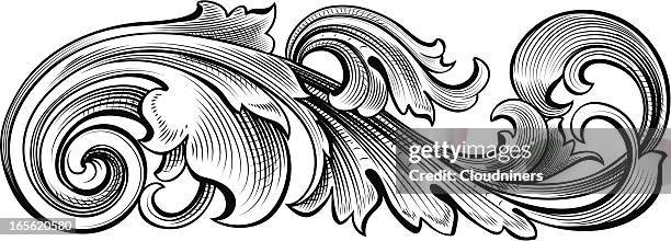 flowing arabesque - crosshatch pattern stock illustrations