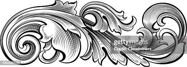 flowing arabesque - fleuron stock illustrations