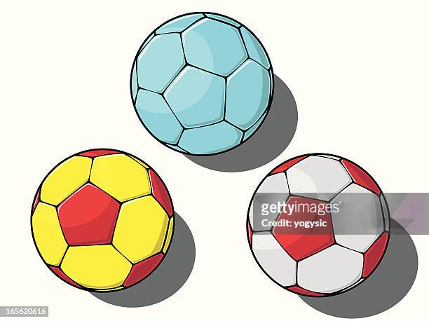 illustrazioni stock, clip art, cartoni animati e icone di tendenza di palloni da calcio varianti - mèche