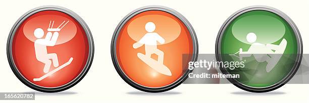 extreme wassersport familie/glas collection - wakeboarden stock-grafiken, -clipart, -cartoons und -symbole