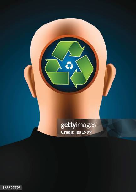 illustrations, cliparts, dessins animés et icônes de recyckling pensées - shaved-buzz-cut-back-of-head