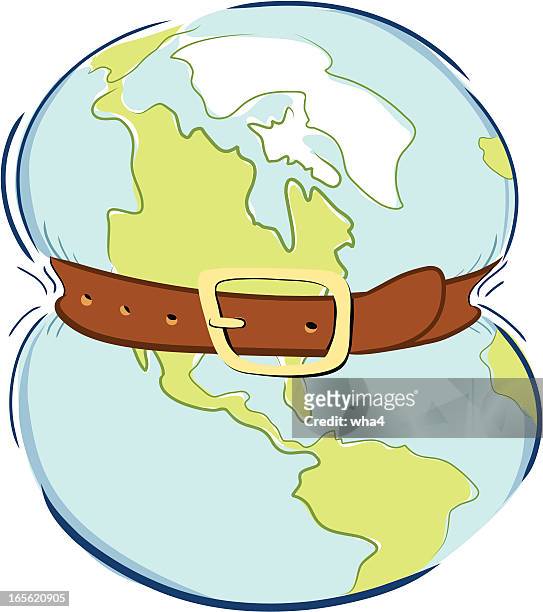 global belt tightening - belt stock illustrations