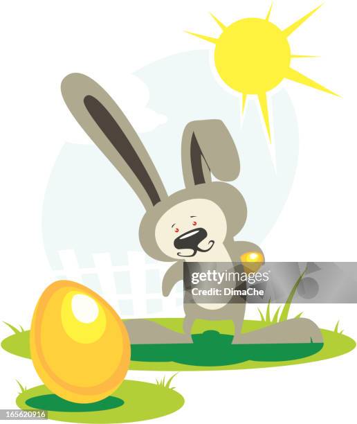 easter rabbit - mini eggs stock illustrations