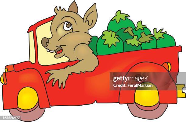 squirrel nut truck - hibernation stock illustrations